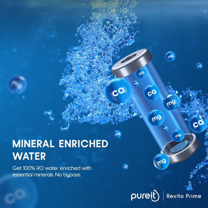 Pureit Revito Prime RO+MF+Mineral+UV in-Tank | 7 stage | 8L Capacity | Upto 70% Water Saving