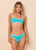 Rachel Bikini Top Luxe Rib Azul / Optic White