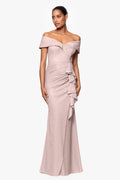 "Raveena" Foil Knit Ruffle Dress