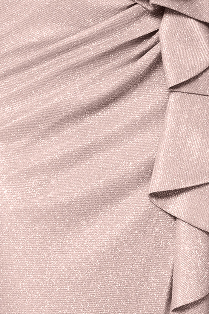 "Raveena" Foil Knit Ruffle Dress