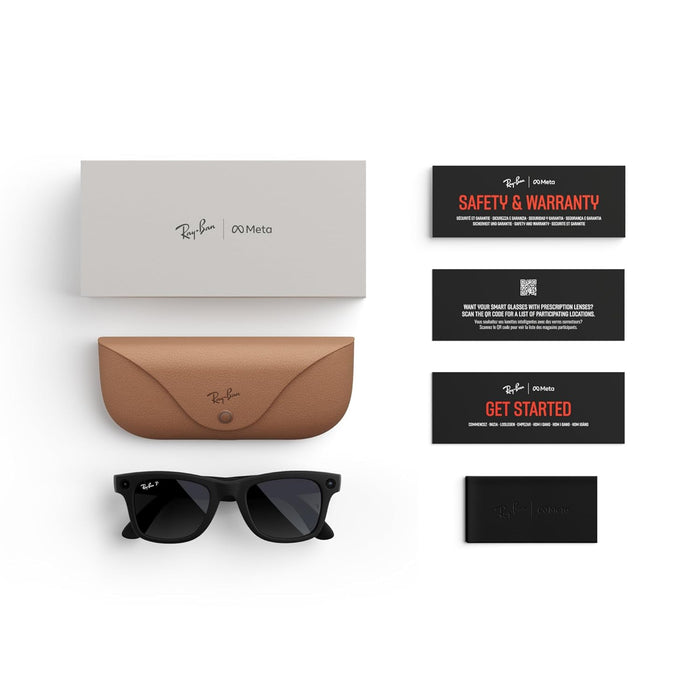 Ray-Ban | Meta Wayfarer (Gen 1) Large - Matte Black, Polarised Gradient Graphite Lenses - Unboxify