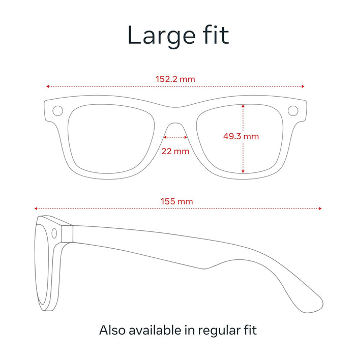 Ray-Ban | Meta Wayfarer (Gen 1) Large - Matte Black, Polarised Gradient Graphite Lenses - Unboxify