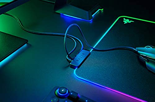 Razer Firefly V2 Micro Textured Gaming Mouse Mat with RGB Lighting Powered by Chroma Rz02-03020100-R3M1 Port