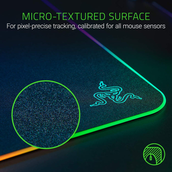 Razer Firefly V2 Micro Textured Gaming Mouse Mat with RGB Lighting Powered by Chroma Rz02-03020100-R3M1 Port