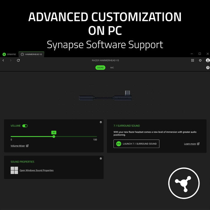 Razer Hammerhead V3 - Wired Earbuds for Gaming