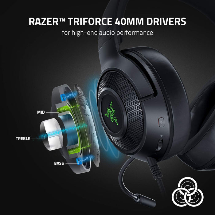 Razer Kraken V3 X - Wired USB Gaming Headset (Black I RZ04-03750100-R3M1)
