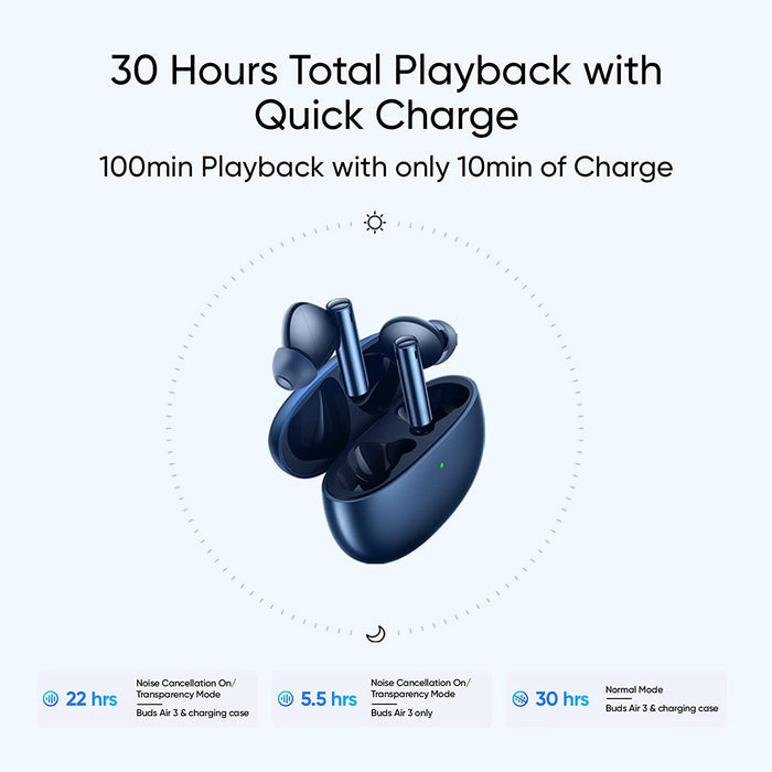 realme Buds Air 3 True Wireless in-Ear Earbuds with Active Noise Cancellation (ANC) (UNBOXED) - Unboxify