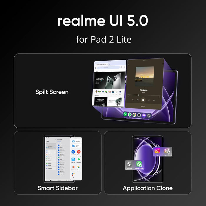 realme Pad 2 Lite 27.81 Cm (10.9Inch) 90Hz 2K Eyecomfort Display (4GB RAM + 128 GB)  WiFi + 4G Calling Connectivity Tablet - Unboxify