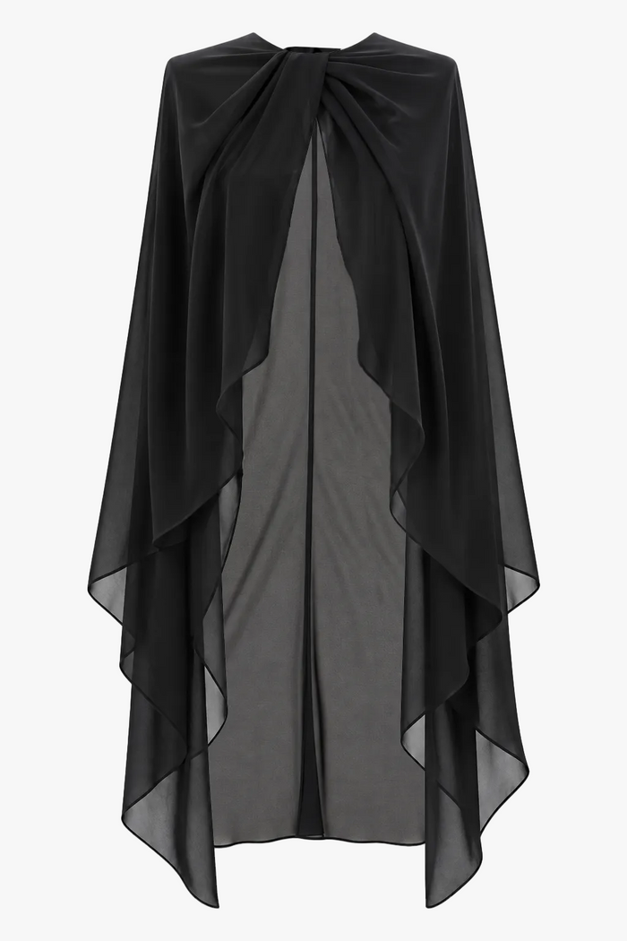"Rose" Chiffon Twist Knot Long Cape