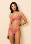 Rowan Bikini Top Mesh Rooftop Red Shell Print
