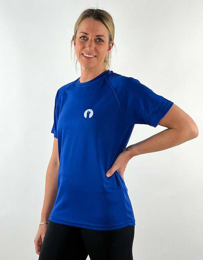Royal blue active llama t-shirt breathable quick-drying workout top