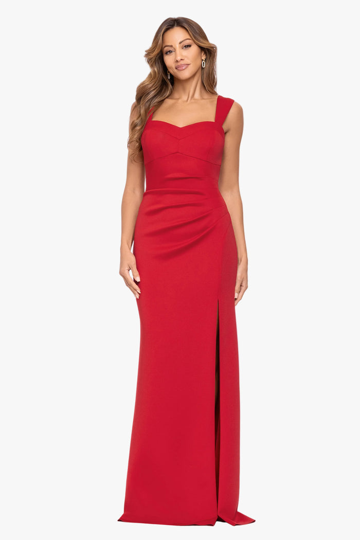 "Ryan" Techno Scuba Slit Dress