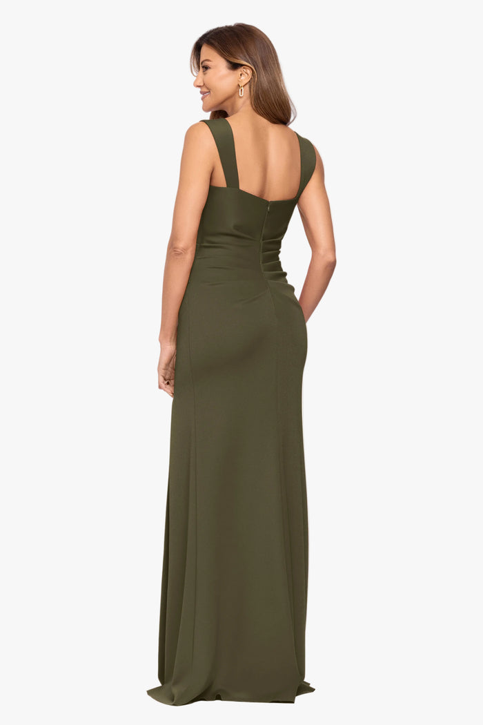 "Ryan" Techno Scuba Slit Dress