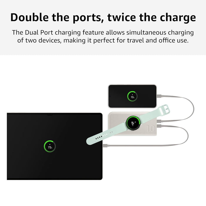 Samsung Galaxy 10000mAh Power Bank, Wireless Battery Pack, Gray - Unboxify