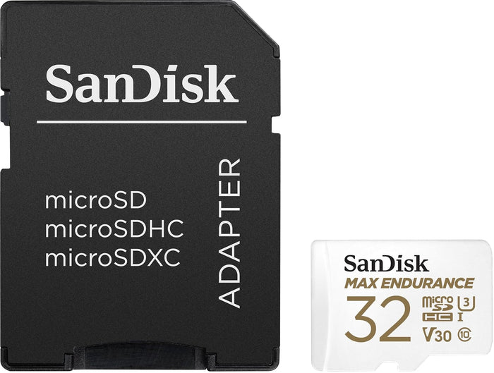 SanDisk 32GB MAX Endurance microSDHC™ Card with Adapter for 4K Video on Dashcams and Video Surveillance Cameras