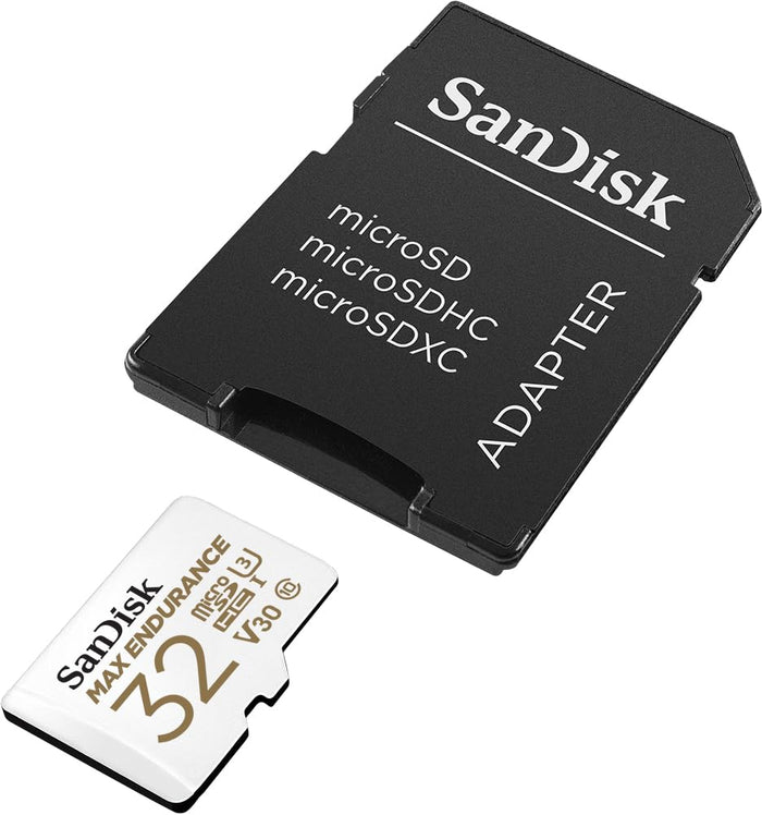 SanDisk 32GB MAX Endurance microSDHC™ Card with Adapter for 4K Video on Dashcams and Video Surveillance Cameras