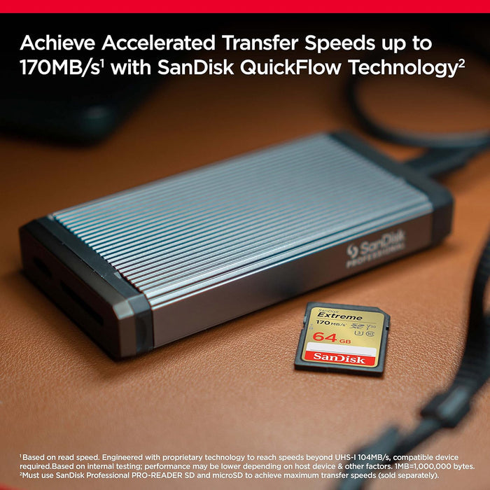 SanDisk Extreme SD UHS I 64GB Card for 4K Video for DSLR and Mirrorless Cameras 170MB/s Read & 80MB/s Write - Unboxify