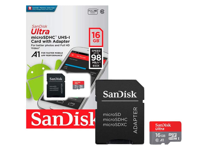 Sandisk Ultra - Flash memory card - 16 GB - MicroSDHC UHS-I (SDSQUNC-016G-AN6IA)