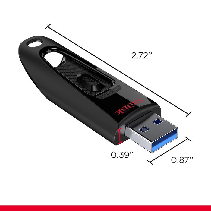 SANDISK Ultra 128GB, USB 3.0, Flash Drive, Upto 130MB/s R, Pendrive, Black, 5Y Warranty (SDCZ48-128G-I35)