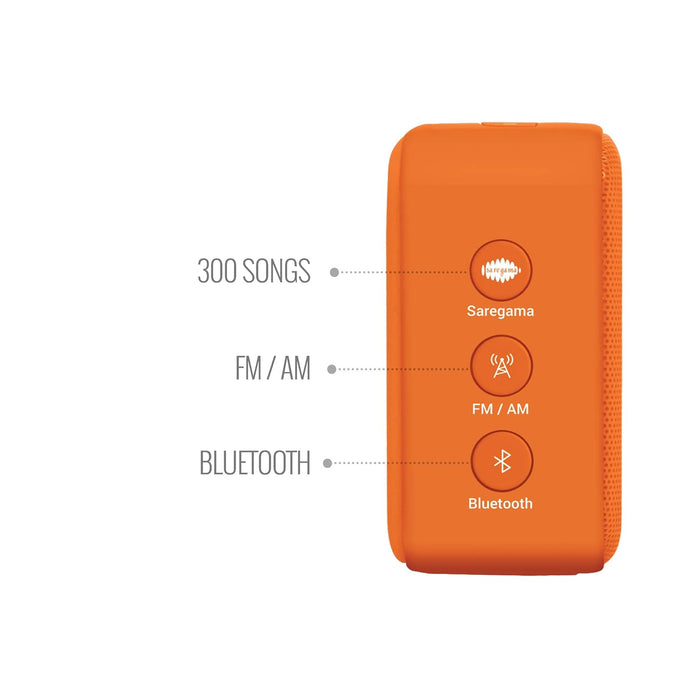 Saregama Carvaan Mini 2.0 Bhakti - Music Player with Bluetooth/FM/AM/AUX (Orange)