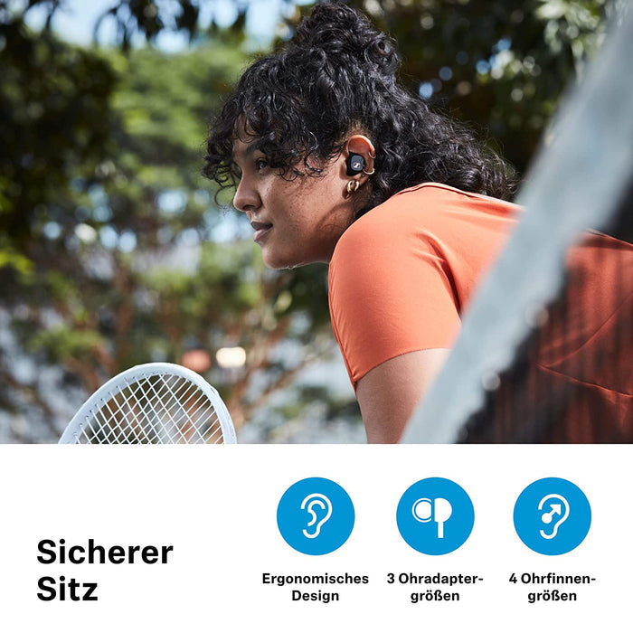 Sennheiser Sport True Wireless in Ear Earbuds Bluetooth Headphone with Mic (Black) - Unboxify