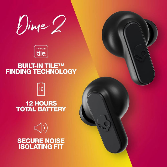 Skullcandy Dime 2 in-Ear Wireless Earbuds, 12 Hr Battery, Microphone, Works with iPhone Android and Bluetooth Devices