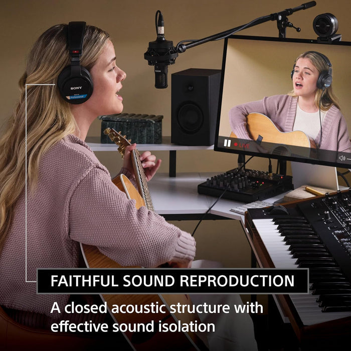 Sony MDR-M1 Wired High Resolution Monitor Over Ear Headphones, Closed Back Design for Audiophile - Unboxify