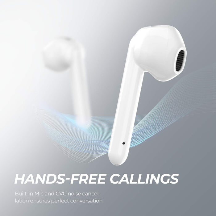 SoundPEATS TrueAir Truly Wireless Bluetooth Semi in Ear Earbuds with Mic (Gloss White) - Unboxify