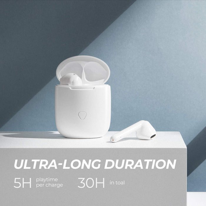 SoundPEATS TrueAir Truly Wireless Bluetooth Semi in Ear Earbuds with Mic (Gloss White) - Unboxify