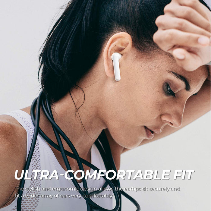 SoundPEATS TrueAir Truly Wireless Bluetooth Semi in Ear Earbuds with Mic (Gloss White) - Unboxify