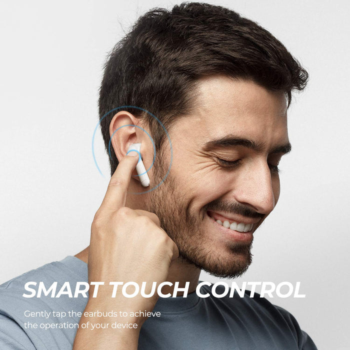 SoundPEATS TrueAir Truly Wireless Bluetooth Semi in Ear Earbuds with Mic (Gloss White) - Unboxify