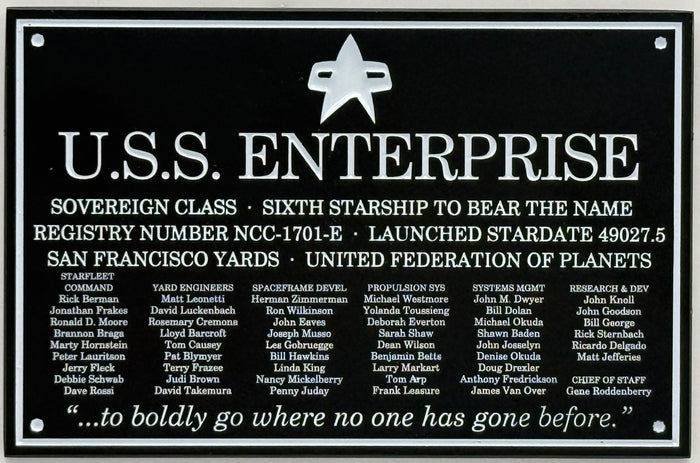 Star Trek DEDICATION PLAQUE #13 U.S.S. ENTERPRISE NCC-1701-E
