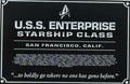 Star Trek DEDICATION PLAQUE #16 U.S.S. ENTERPRISE Discovery/ Strange New Worlds