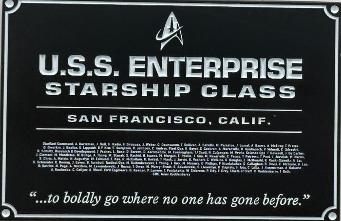 Star Trek DEDICATION PLAQUE #16 U.S.S. ENTERPRISE Discovery/ Strange New Worlds