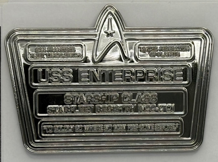 Star Trek DEDICATION PLAQUE # U.S.S. ENTERPRISE (KELVIN)