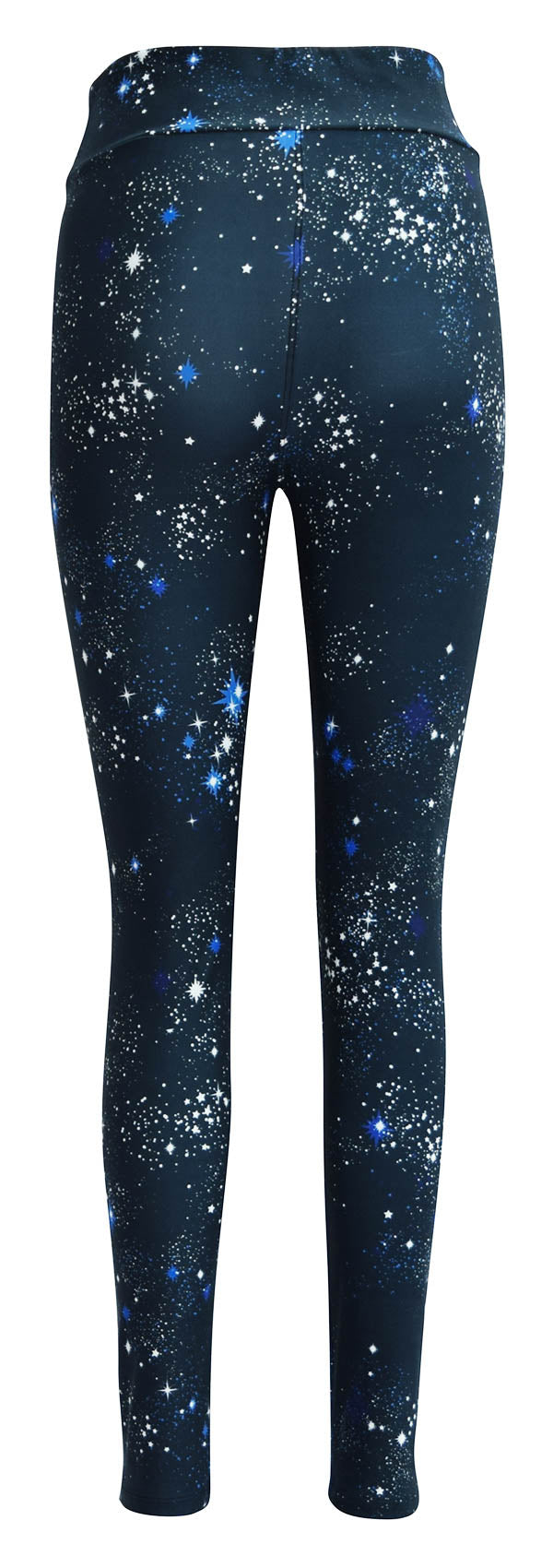 Women's leggings in a starry night blue pattern with small star bursts design