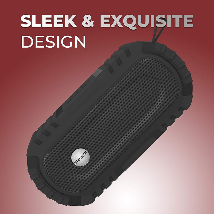 Staunch Thunder 1600 Wireless Portable 16W Bluetooth Speaker up to 8 Hours Long Play Time and FM Support (Black) - Unboxify