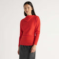 Steffi Lightweight-Wool Foldover-Neck Top
