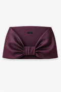 Plum “Thalia” Stretch Mikado Shawl Wrap, product-only front view