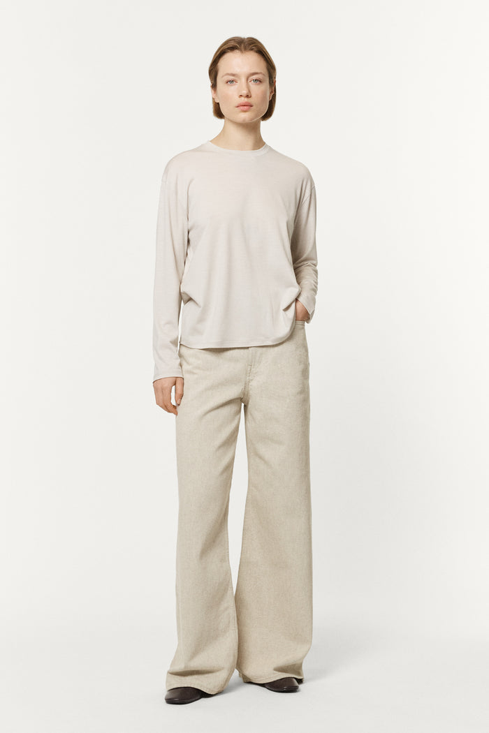 The Active Wool Long Sleeve T-shirt ecru