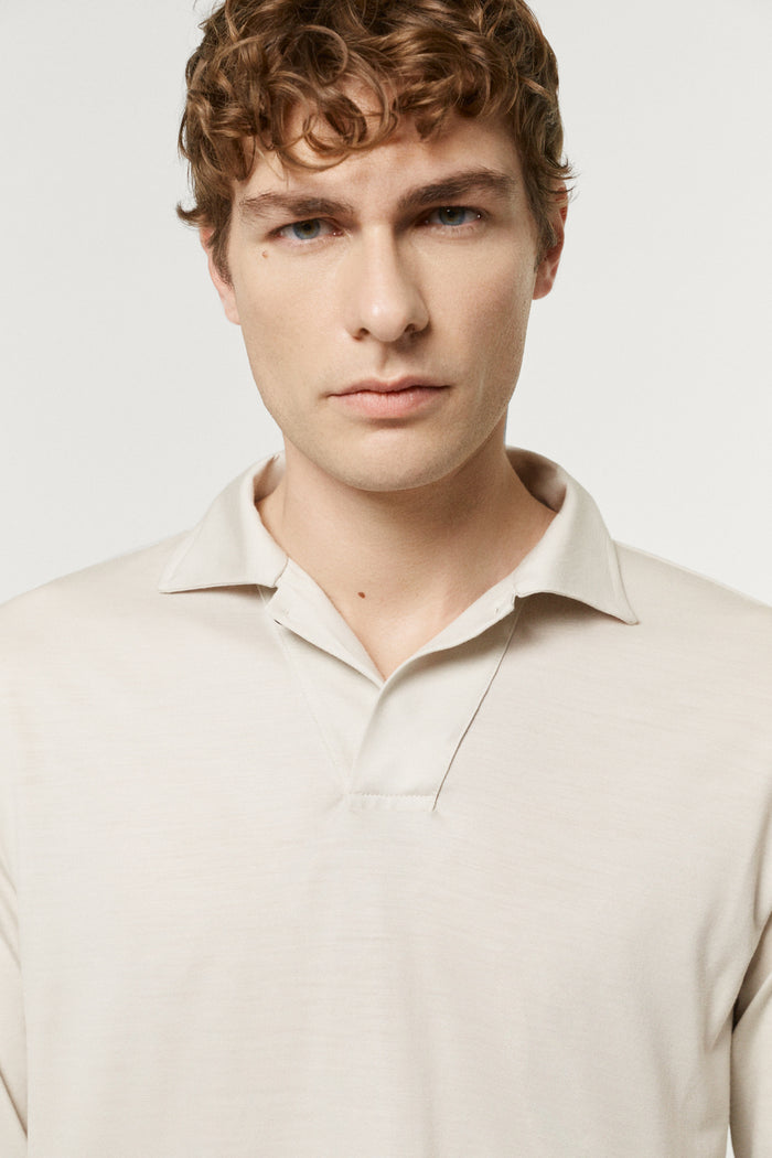The Active Wool Polo ecru