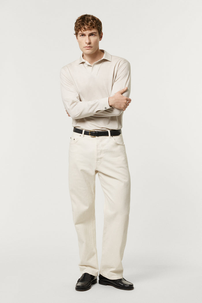 The Active Wool Polo ecru