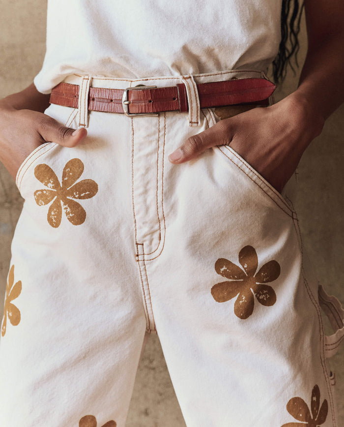 The Carpenter Pant with Daisy Stamp. -- Natural BOTTOMS THE GREAT. PF24 STAMP CHASE