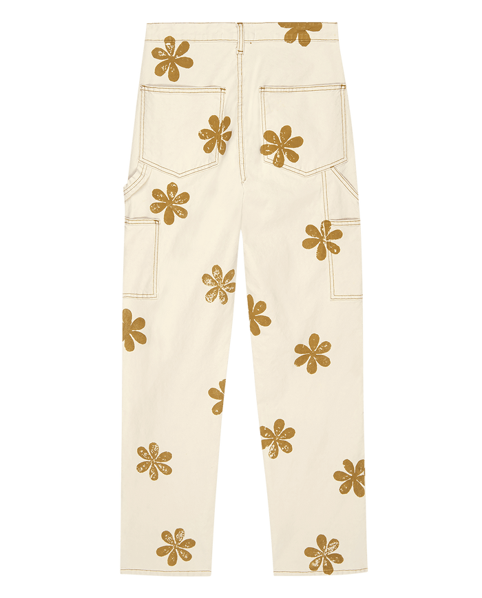 The Carpenter Pant with Daisy Stamp. -- Natural BOTTOMS THE GREAT. PF24 STAMP CHASE