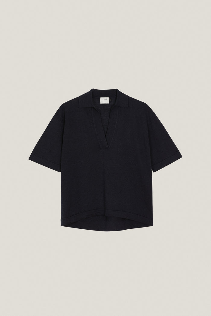 The Linen Cotton Boxy Polo