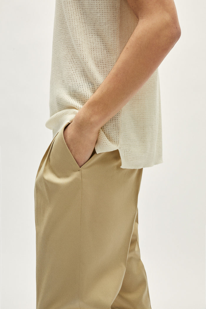 the linen cotton crochet t shirt milk white imperfect version