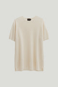 the linen cotton crochet t shirt milk white imperfect version