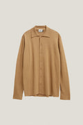 the linen cotton knit shirt imperfect version 8 camel