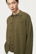 The Linen Cotton Lightweight Overshirt - olive green