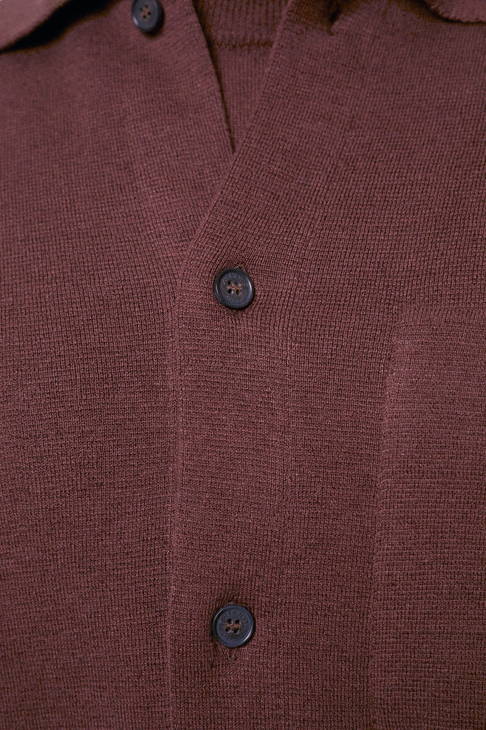 The Linen Cotton Lightweight Overshirt Mahogany
